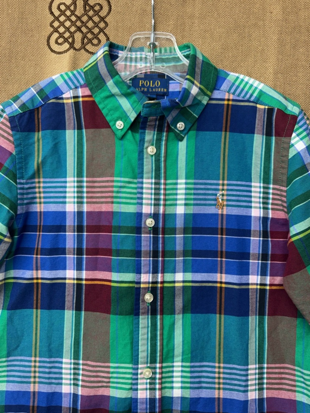 Polo by Ralph Lauren boys Plaid Cotton Oxford Shirt size 7 - Picture 5 of 12